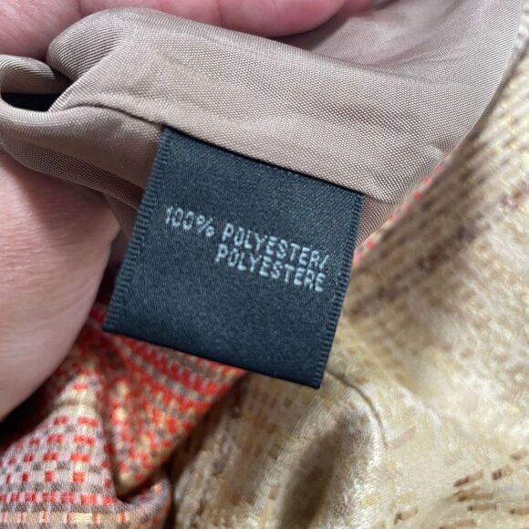 Lafayette 148 Women’s Gold Red Full Back Zip Straight Pencil Skirt Size 0 - Picture 9 of 9